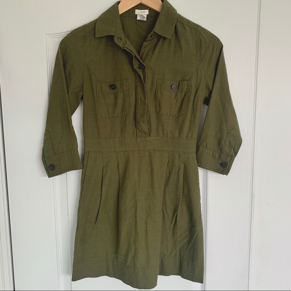 J Crew Cotton/Wool Flannel Shirtdress